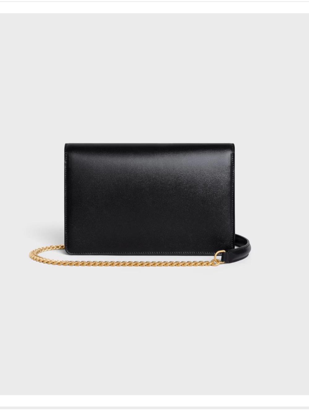 Celine Margo Chain wallet Black Leather Triomphe Crossbody with Gold Hardware - Picture 8 of 9